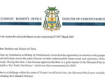 Christchurch diocese publishes the letter